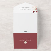 ルビ赤と白結婚フローラ オールインワン招待状 (外側)