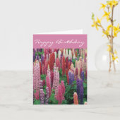 ルピナスの花 D2 ハッピーバースデーカード カード (黄色い花)