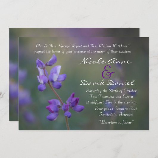 ルピネの招待の水平欄 招待状 (正面/裏面)