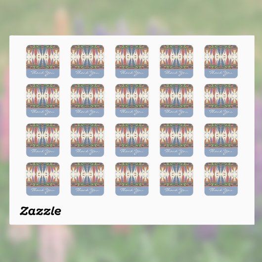 ルピネの花と蝶ヴィンテージモノグラム スクエアシール