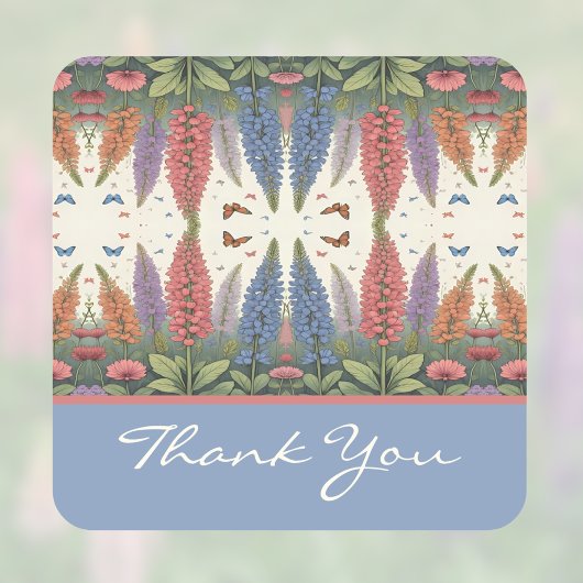 ルピネの花と蝶ヴィンテージモノグラム スクエアシール