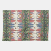 ルピネの花と蝶ヴィンテージ模様 キッチンタオル (横)