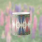 ルピネの花と蝶ヴィンテージ模様 コーヒーマグカップ