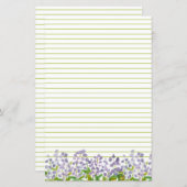 ルピネワイルドフラワーモノグラムグリーン横文房具 (正面/裏面)