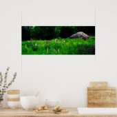 ルピネ大きい石ポスターの氷河の写真 ポスター (キッチン)