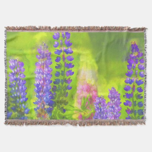 ルピネ絵画ズ – オリジナルフラワーアート スローブランケット (正面)