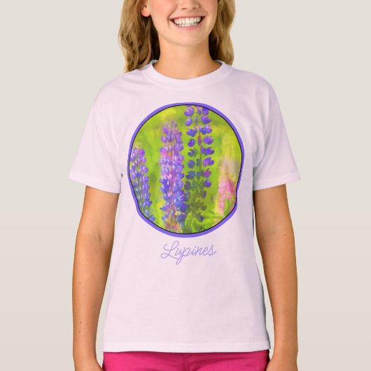 ルピネ絵画ズ – オリジナルフラワーアートTシャツ Tシャツ (正面)