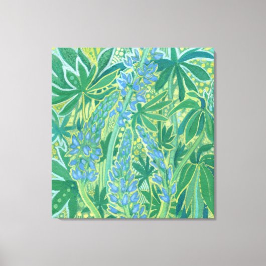 ルピネ花サマーワイルドフラワー絵画ズ キャンバスプリント (正面)