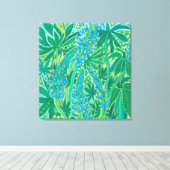ルピネ花サマーワイルドフラワー絵画ズ キャンバスプリント (インサイチュ (ウッドフロア))