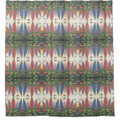 ルピネ花蝶ヴィンテージ花柄 シャワーカーテン (正面)