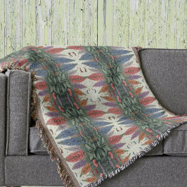 ルピネ花蝶ヴィンテージ花柄 スローブランケット