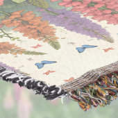 ルピネ花蝶ヴィンテージ花柄 スローブランケット