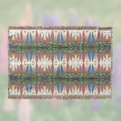 ルピネ花蝶ヴィンテージ花柄 スローブランケット