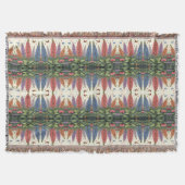 ルピネ花蝶ヴィンテージ花柄 スローブランケット (正面)