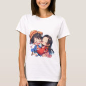 ルフィ&ボア・ハンコック 女性用Tシャツ Tシャツ (正面)