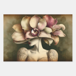 ルフェムオーキッドデカップフラットラッピングギフト紙 ラッピングペーパーシート