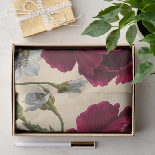 ルフェムビクトリアン美しいロマンスポピーデコップページ 薄葉紙 (ギフト)