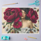 ルフェムビクトリアン美しいロマンスポピーデコップページ 薄葉紙 (クラフト)