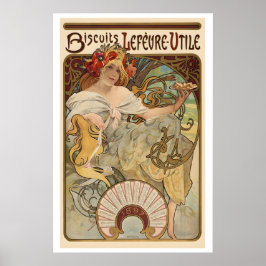 ルフェーブル・ユーティル社のビスケット 1897 年のヴィンテージ広告 ポスター