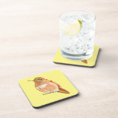 ルフスハミングバードパーキッドオレンジイラストレーション コースター (右側)