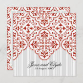 ルフー結婚ズ・ダマスクDIY 招待状 (正面/裏面)