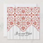 ルフー結婚ズ・ダマスクDIY 招待状 (正面)