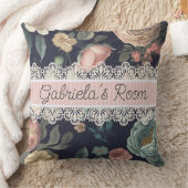 ルブードワールノワールヴィンテージレースアンドファブリック クッション (ブランケット)