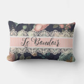 ルブードワールヴィンテージレースとファブリック ランバークッション (正面)