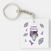ルプスウォリアウルフパープルリボンバタフライ キーホルダー (正面)