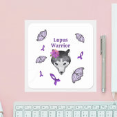 ルプスウォリアウルフパープルリボンバタフライ スクエアシール