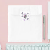 ルプスウォリアウルフパープルリボンバタフライ スクエアシール