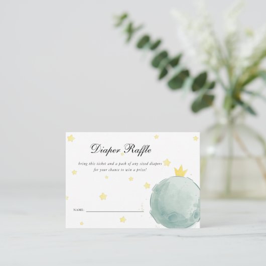 ルプティプリンス赤ちゃんシャワー |おむつラッフル エンクロージャーカード (スタンド正面)