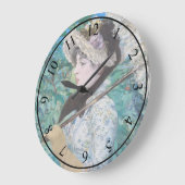ルプリンテンプスマネ印象派ア絵画ートズ ラージ壁時計 (傾斜)