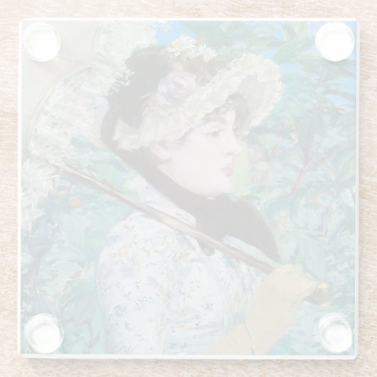 ルプリンテンプスマネ印象派絵画美術家 ガラスコースター (裏面)