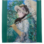 ルプリンテンプスマネ印象派絵画美術家 シャワーカーテン (正面)