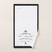 ルベインブラックボーダー バスタオルセット (ハンドタオル)