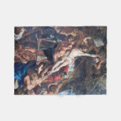 ルベンスの十字架の上げ フリースブランケット (正面(横))