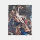 ルベンスの十字架の上げ フリースブランケット (正面)