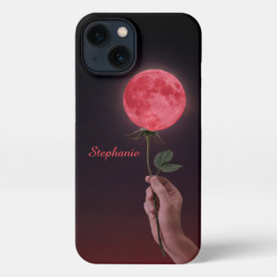 ルペルカラロマンチックな血の赤いちご月 iPhone 13ケース
