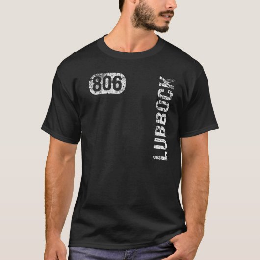 ルボックテキサス州806エリアコードヴィンテージレトロ Tシャツ (正面)