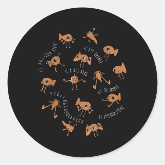 ルポワソンスティーブおもしろいフィッシュミーム_1 ラウンドシール (正面)