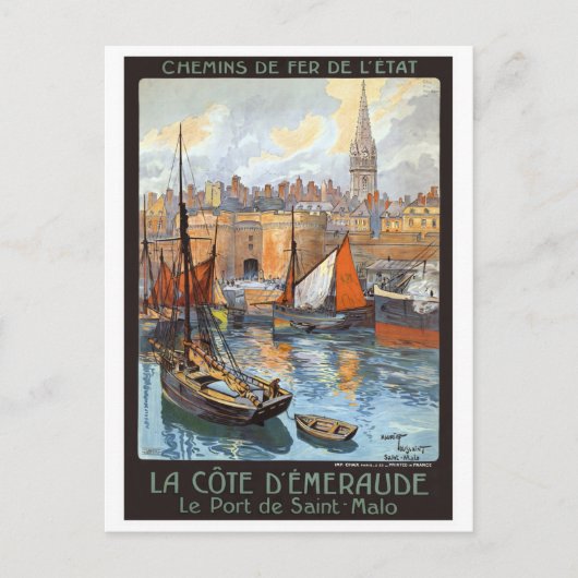 ルポートドゥサンマロフランスヴィンテージトラベル ポストカード (正面)