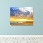 ルマハイビーチ、カウアイ、ハワイ キャンバスプリント (インサイチュ (ウッドフロア))