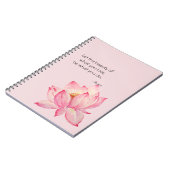 ルミさんの美の名言とピンクの蓮の花 ノートブック (左側)