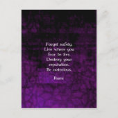 ルミの名言 - 危険を忘れろ ポストカード (正面)