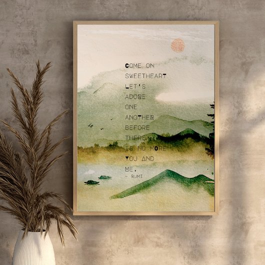 ルミの愛の言葉と山の風景 ポスター