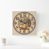 ルミエル(ハニー) スクエア壁時計 (ホーム)