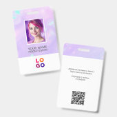 ルミナオパール事業ロゴ、写真、QRコード、名前ID バッジ (正面＆裏面)