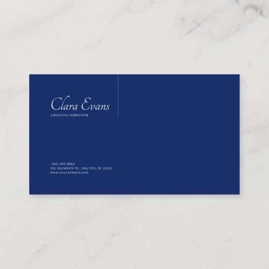 ルミナスエーテル抽象芸術ブルー&シルバー 名刺 (裏面)