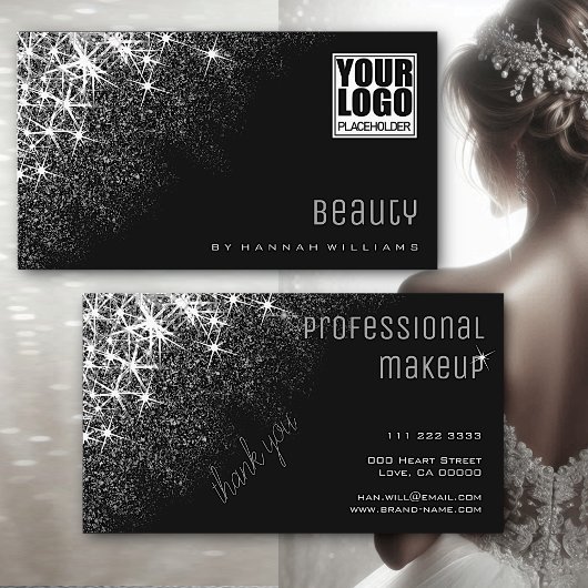 ルミナスシルバーグリッタースタープロフェッショナルトレンディー 名刺